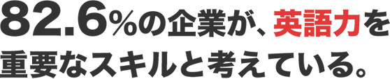 82.6%の企業が､英語力を重要なスキルと考えている