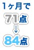 1ヶ月で71点→84点