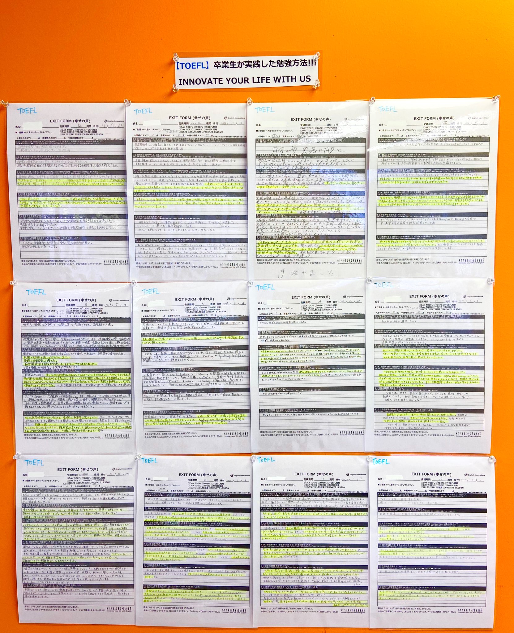 卒業生のアンケート