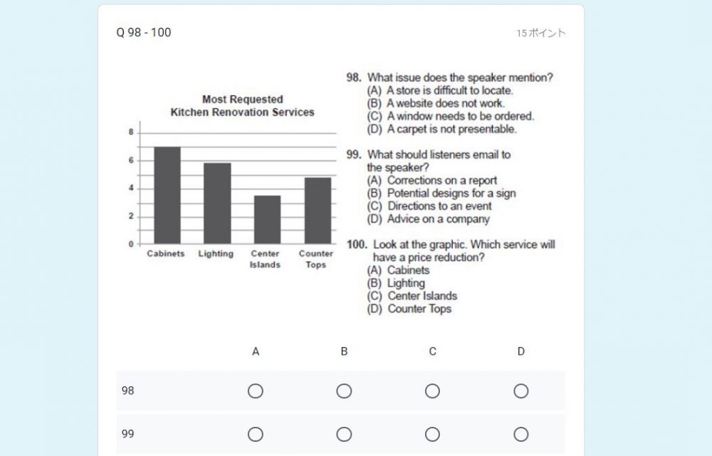 オリジナルTOEIC模擬試験を用意