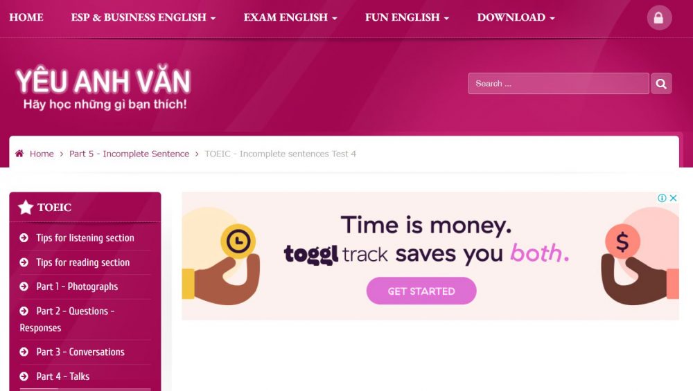 ベトナムの大学のTOEIC演習